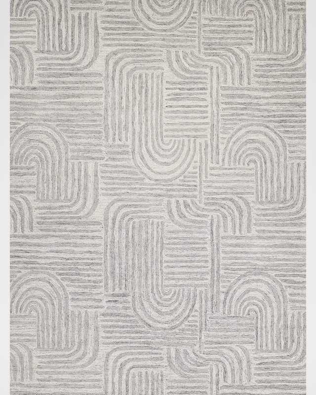 Juno Hand-Tufted Gray/Ivory Rug, 6' x 9'